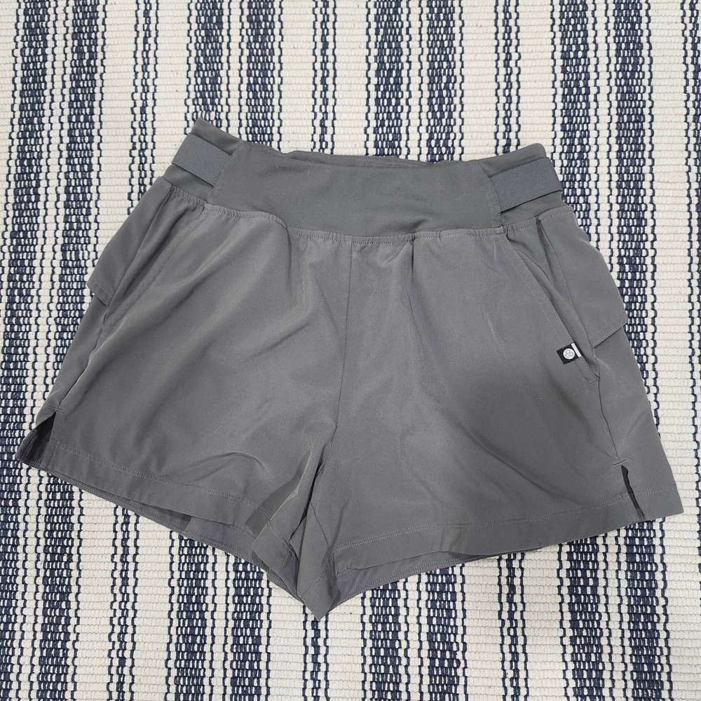 Zella Womens Gray Cargo Hiking Active Shorts Size Medium Hidden Pocket Side Vent